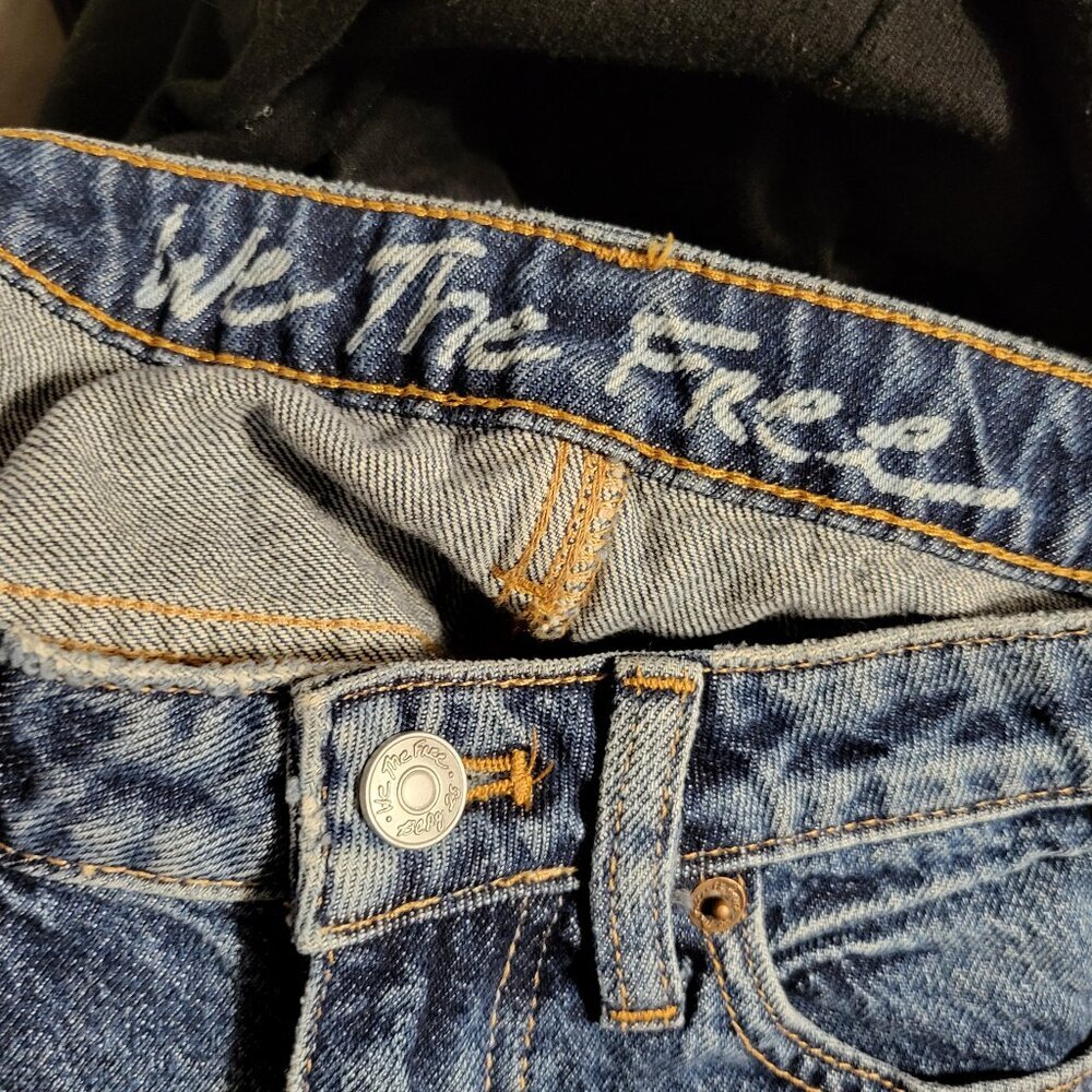 FREE PEOPLE (WE THE FREE) DENIM JEAN MINI SKIRT SZ 24 - Picture 4 of 8